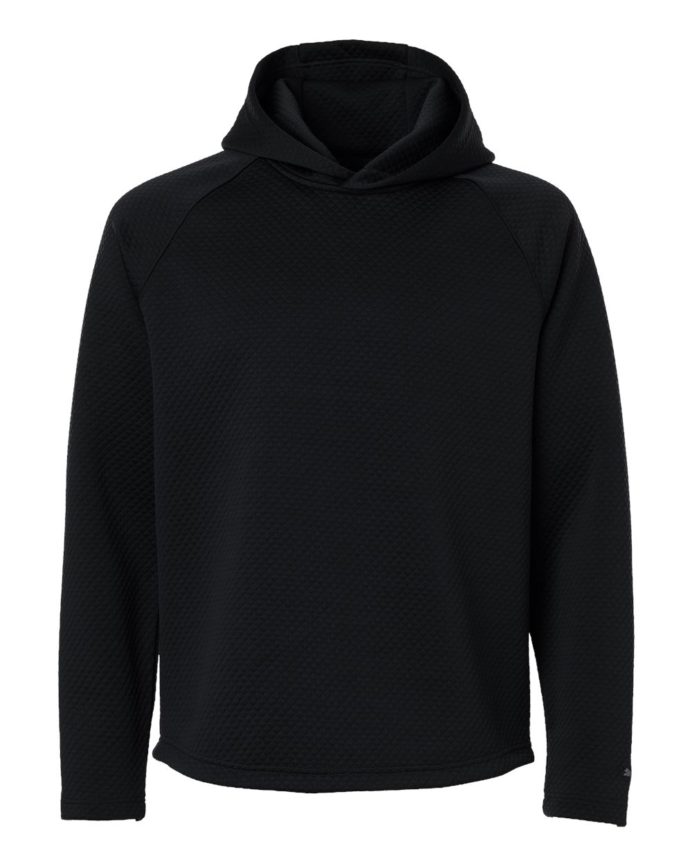 Front View of Puma Black Men's Pebble Hooded Pullover - 638594 plain