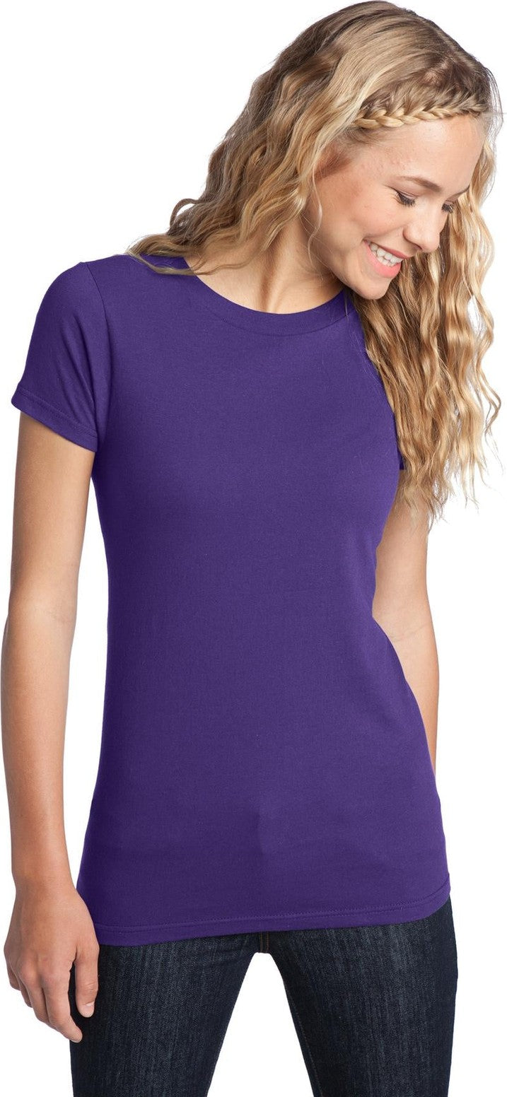 Front View of Purple District Women's Fitted The Concert Tee DT5001