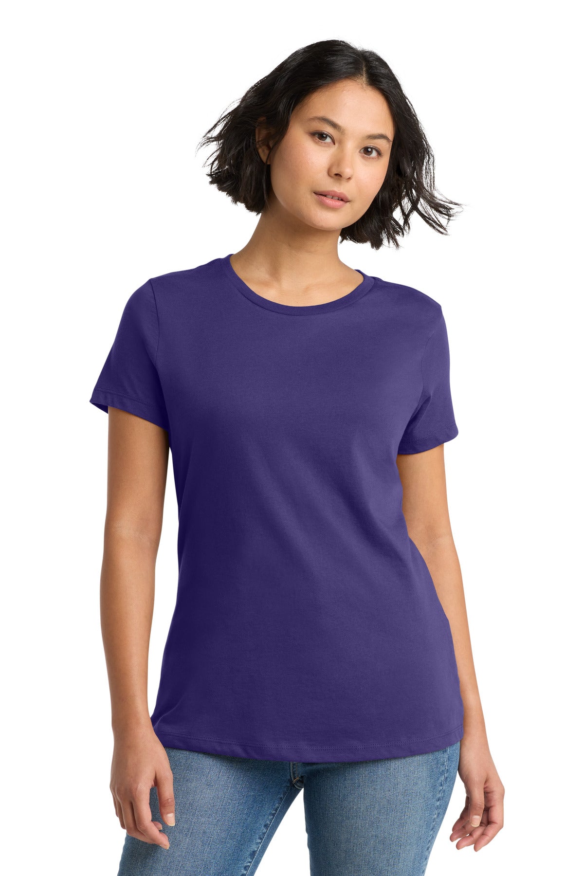 Front View of Purple District Women's Perfect Weight Tee. DM104L