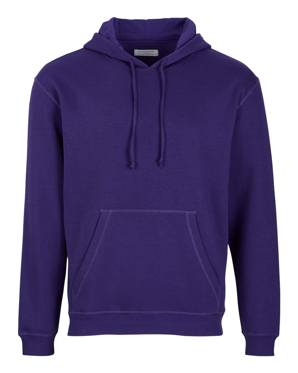 Front View of Purple Fleece Hooded Pullover - BM5302