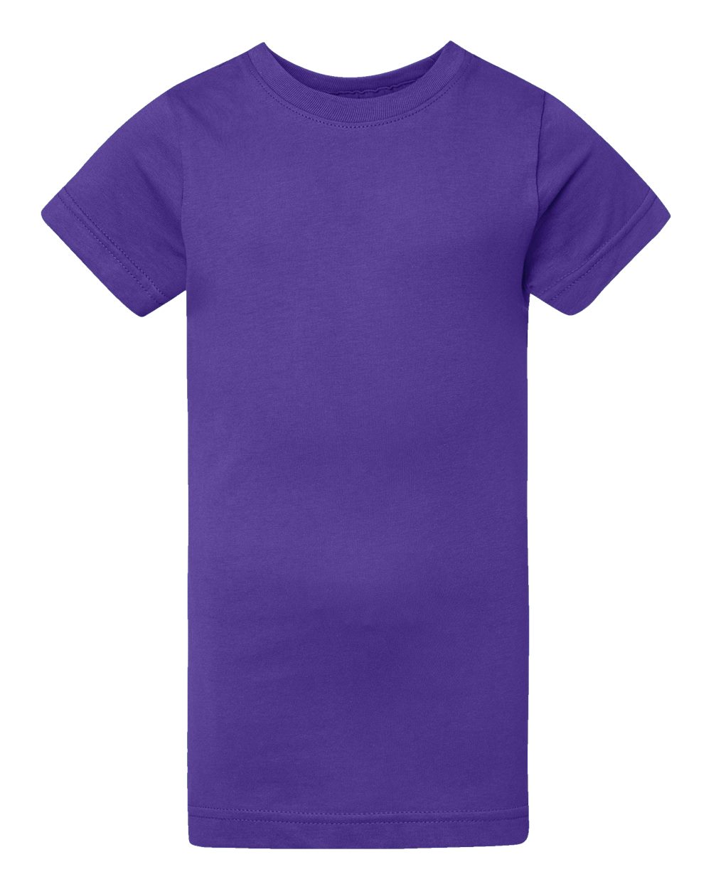 Front View of Purple Girls' Fine Jersey Tee - 2616