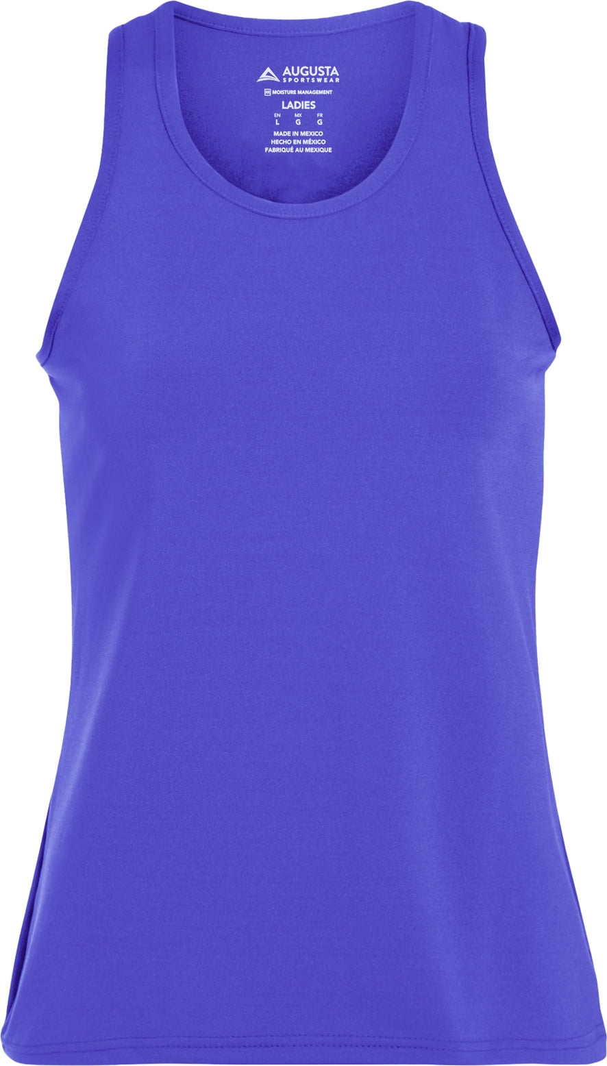 Front View of PURPLE LDS P/S SOLID RACERBACK TANK