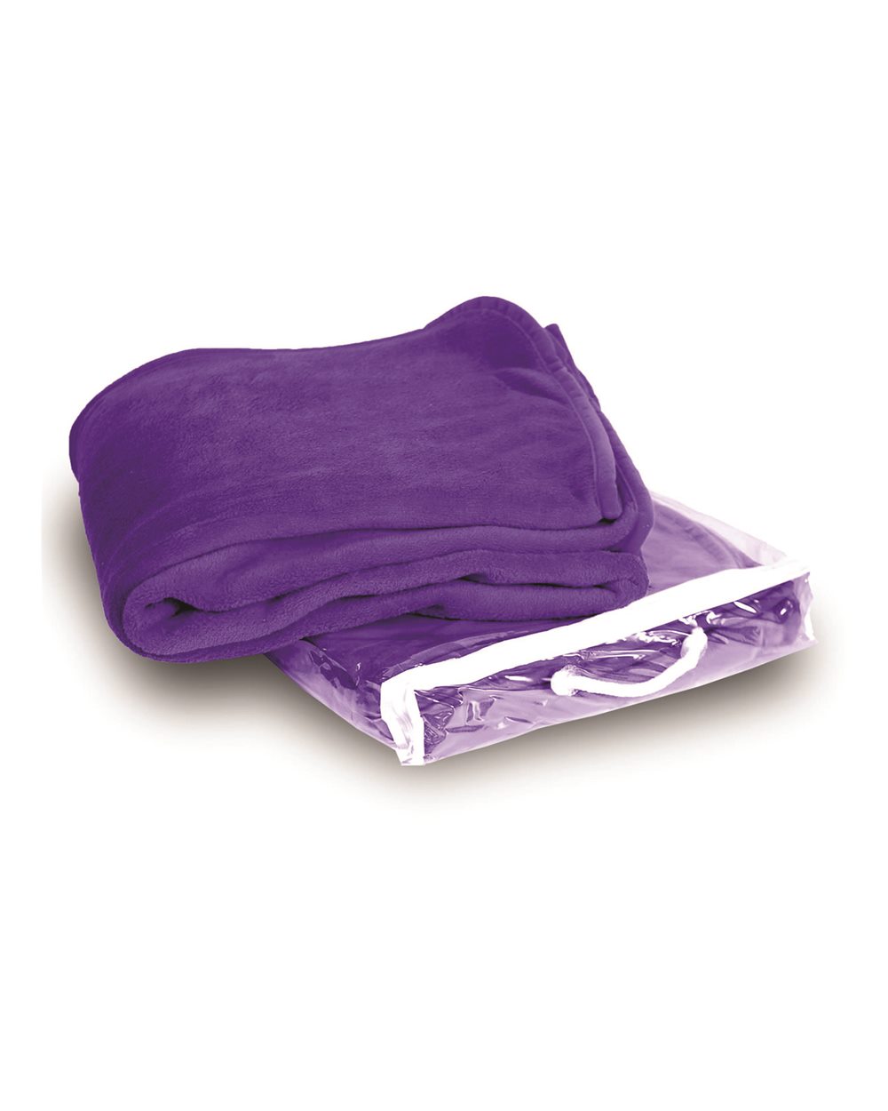 Front View of Purple Micro Coral Fleece Blanket - 8707