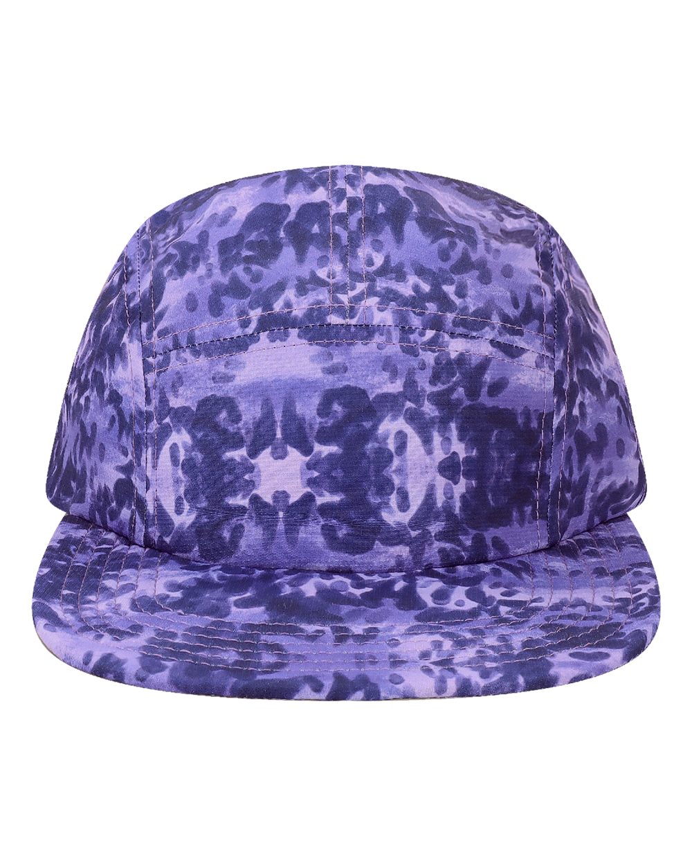 Front View of Purple Paint Camo Switchback Packable Camper Hat - SWTBK