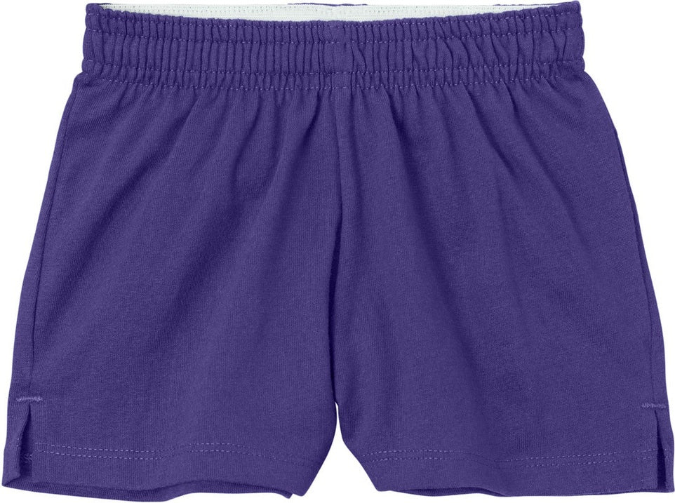 Front View of Purple Sport-Tek Girls Jersey Knit Squad Short YGST311
