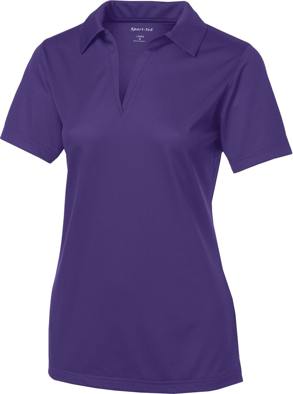 Front View of Purple Sport-Tek Women's PosiCharge Active Textured Polo. LST690