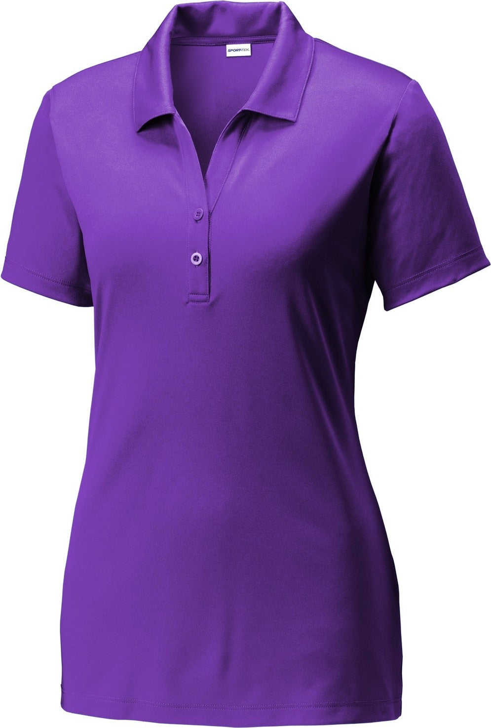 Front View of Purple Sport-Tek Women's PosiCharge Competitor Polo. LST550