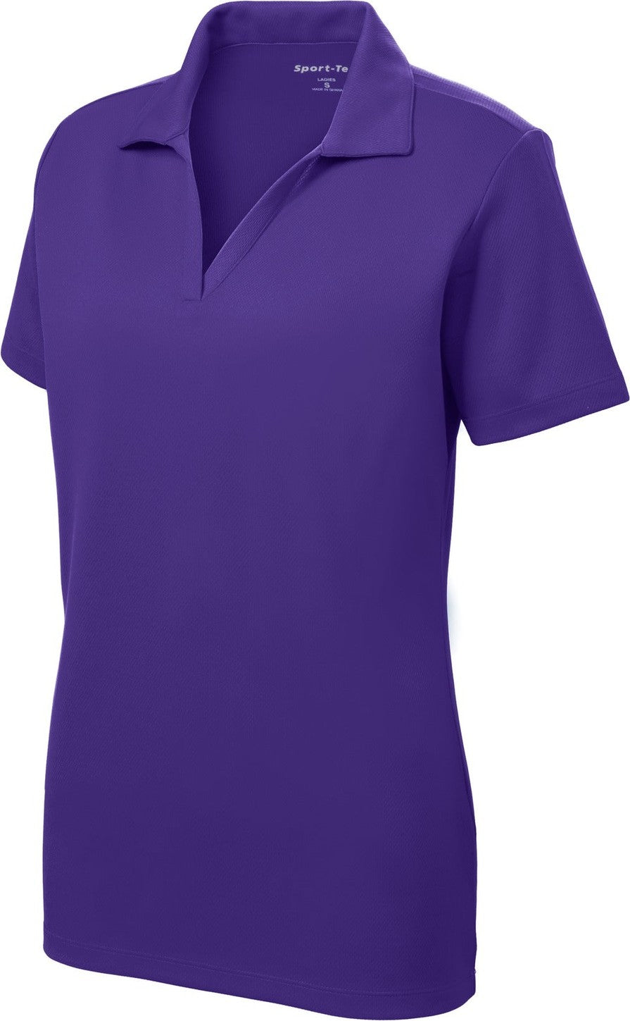 Front View of Purple Sport-Tek Women's PosiCharge RacerMesh Polo. LST640