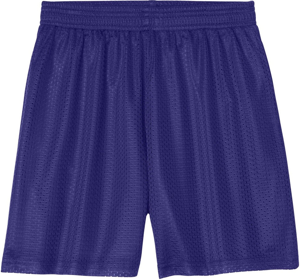 Front View of Purple Sport-Tek Youth PosiCharge Mesh 5" Short YST5100