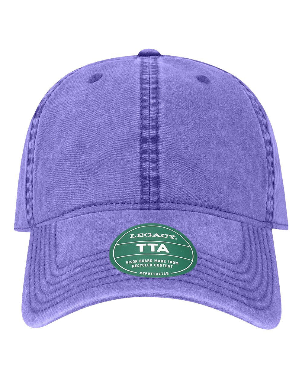 Front View of Purple Terra Twill Cap - TTA