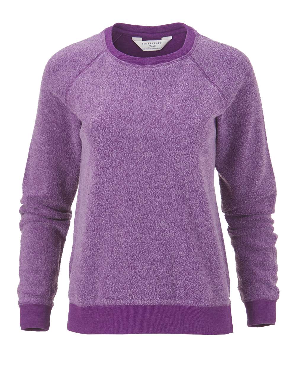 Front View of Purple Women's Fleece Out Pullover - K01