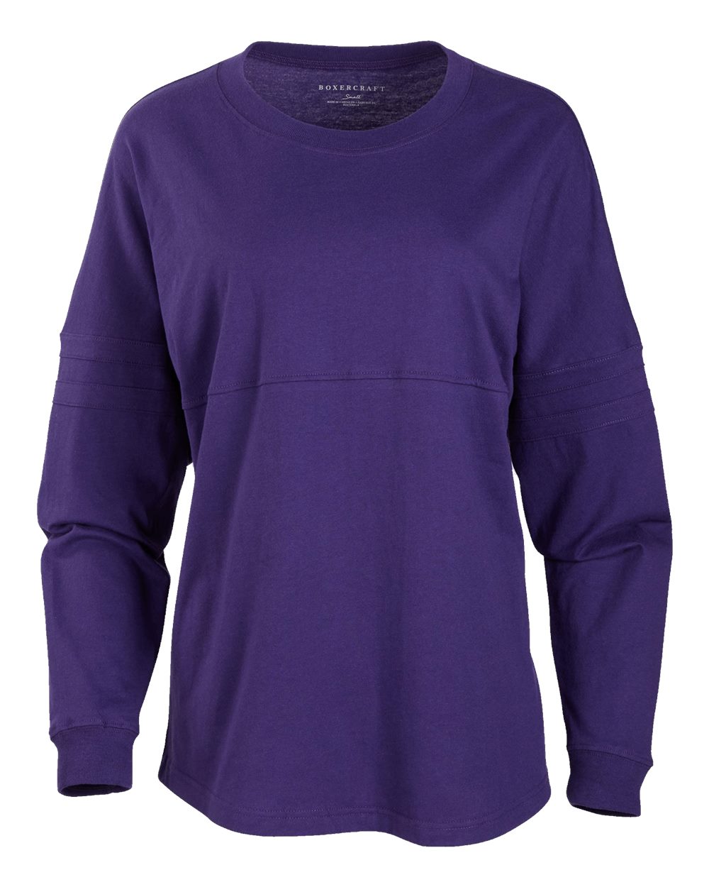 Front View of Purple Women's Pom Pom Long Sleeve Jersey T-Shirt - BW3514