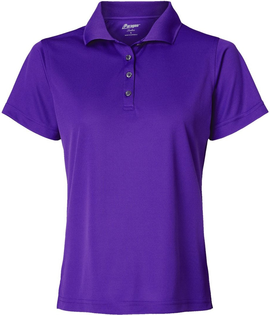 Front View of Purple Women's Saratoga Performance Mini Mesh Polo - 104