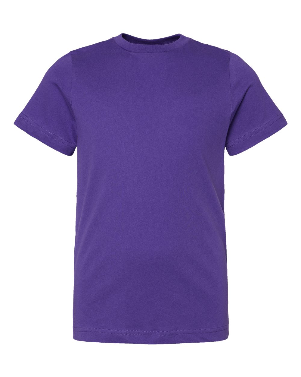 Front View of Purple Youth Fine Jersey Tee - 6101
