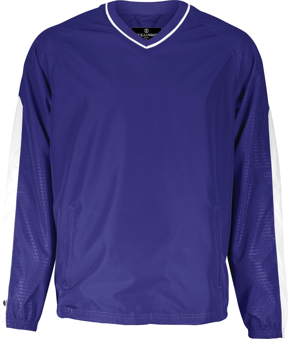 Front View of PURPLE/WHITE BIONIC PULLOVER WINDSHIRT