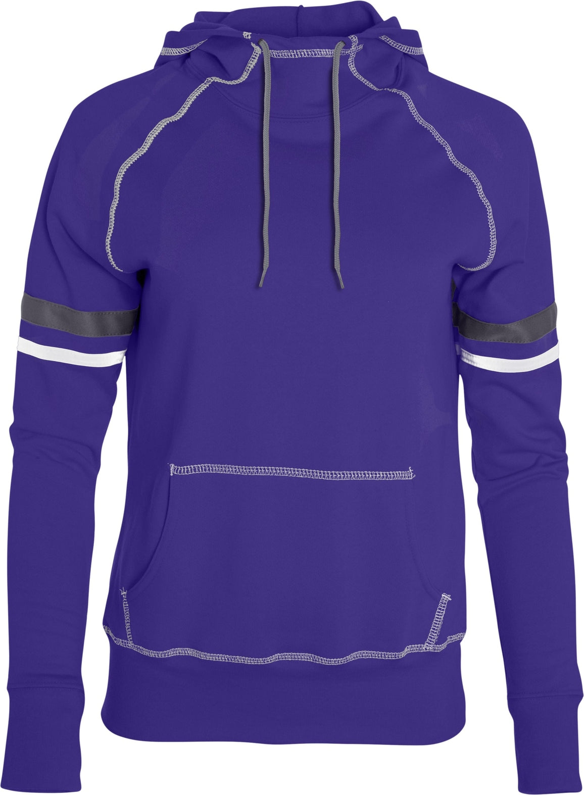 Front View of PURPLE/WHITE/GRAPHITE LADIES SPRY HOODY