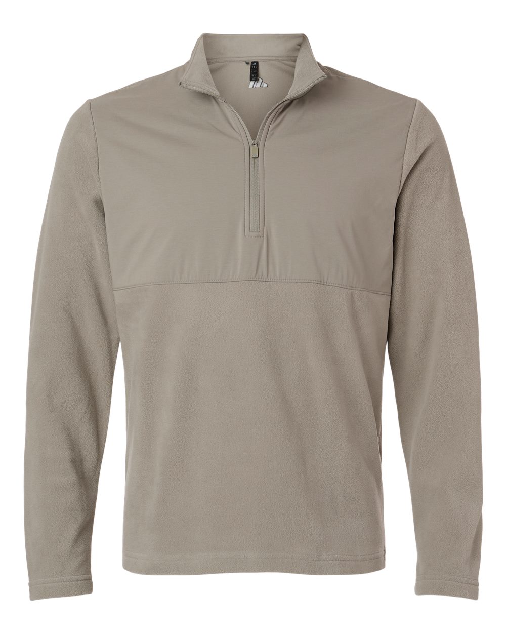 Front View of Putty Beige Men's Ultimate365 Cozy Quarter-Zip Pullover - A2020