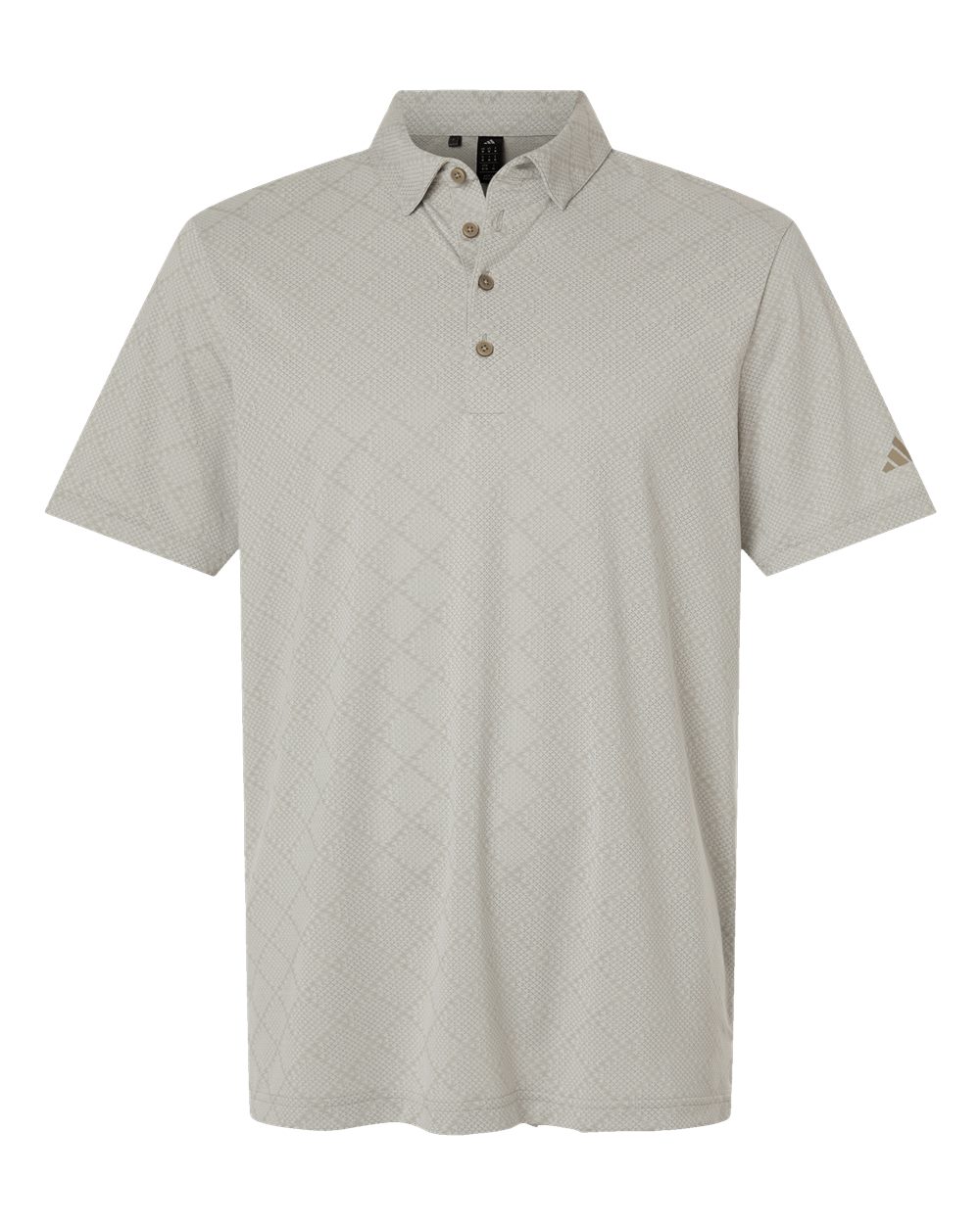 Front View of Putty Beige/ White Men&#39;s Ultimate365 Jacquard Polo - A2014