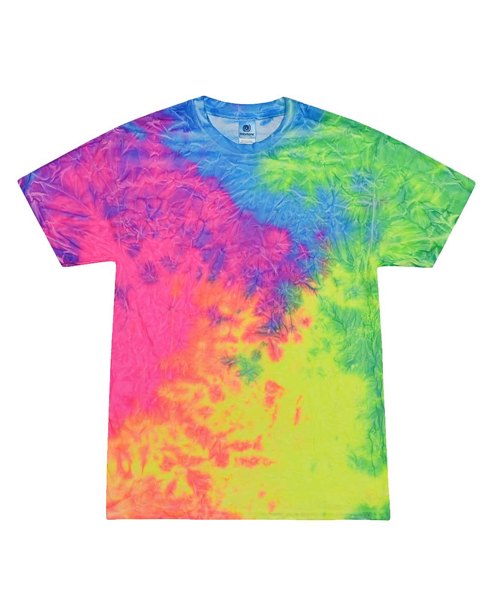 Front View of Quest Multi-Color Tie-Dyed T-Shirt - 1000