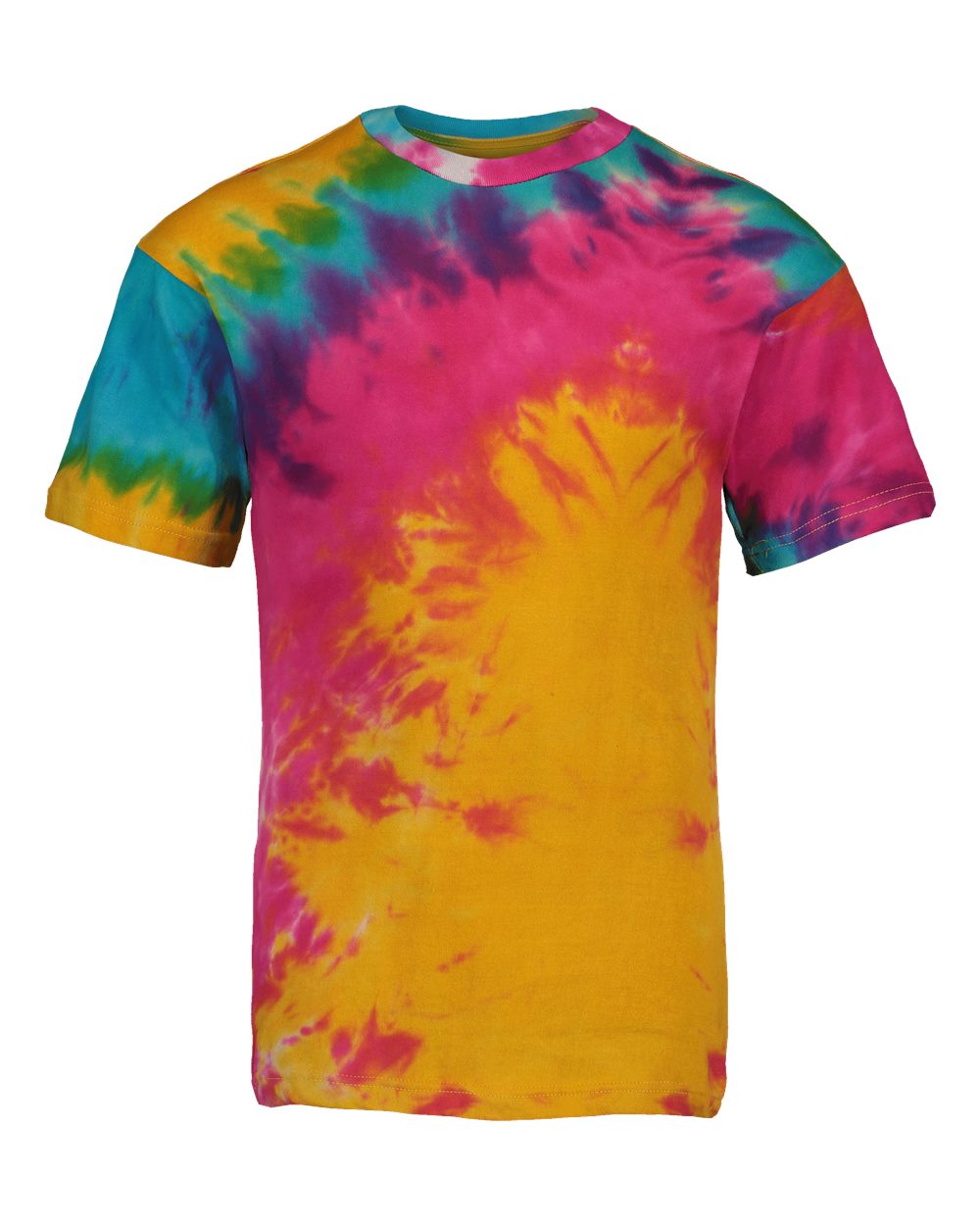 Front View of Rainbow Tie Dye Crazy T-Shirt - 201