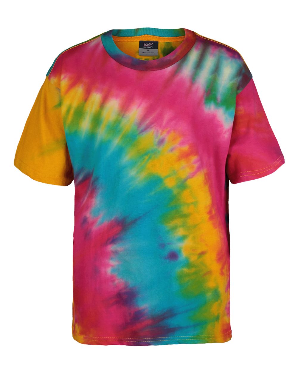 Front View of Rainbow Tie Dye Youth Crazy T-Shirt - 201Y