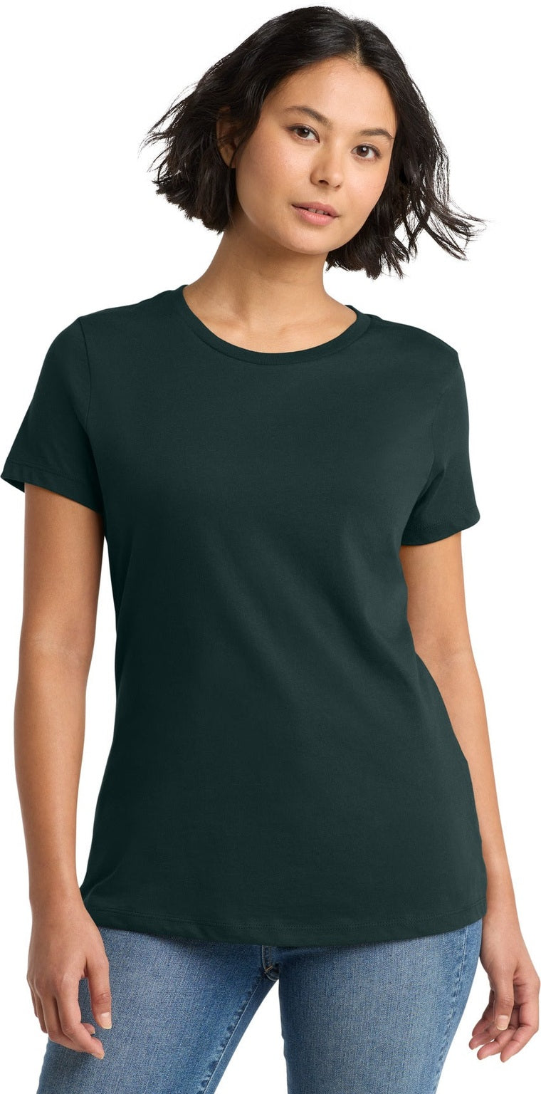 Front View of Rainforest District Women's Perfect Weight Tee. DM104L