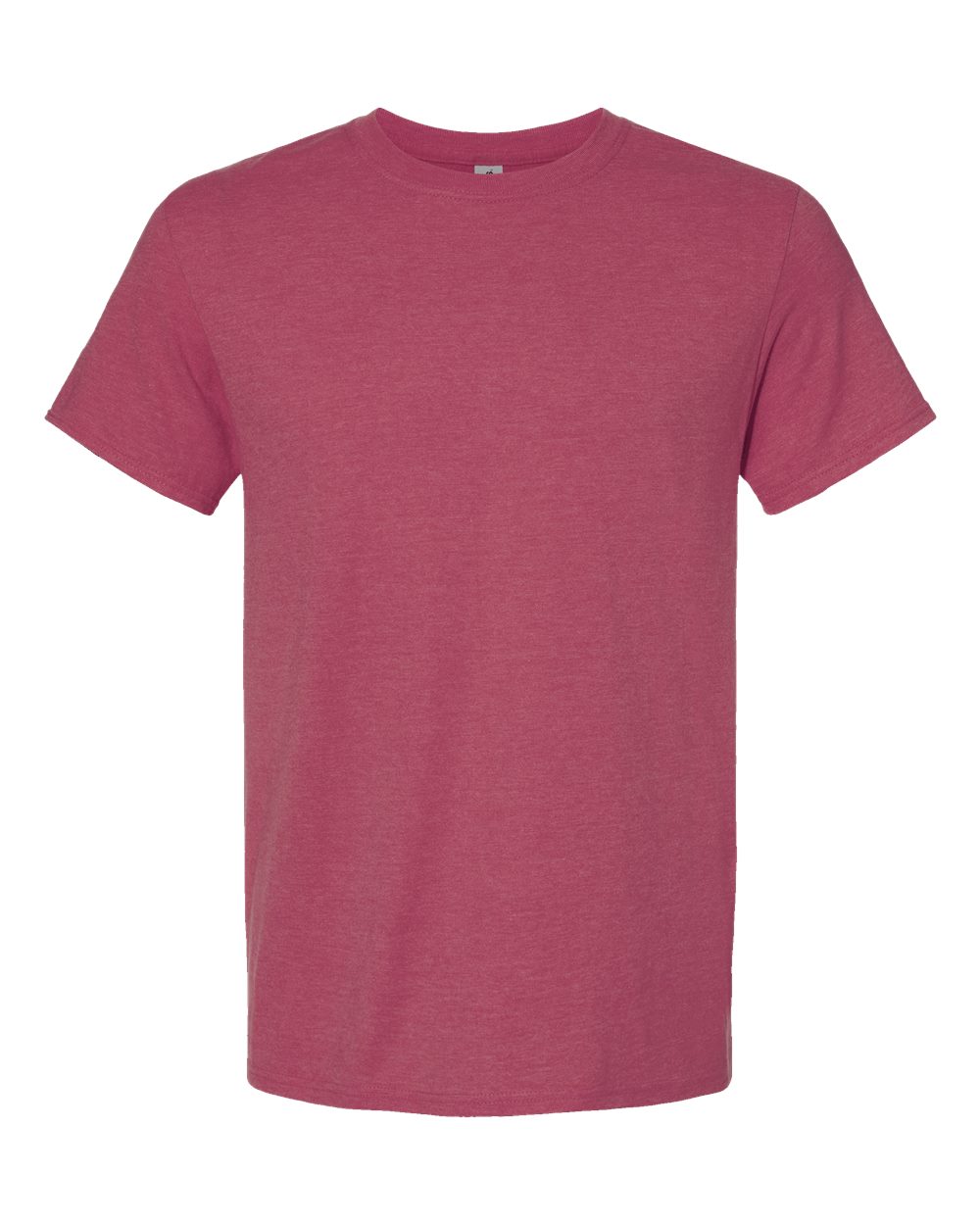 Front View of Raspberry Heather Premium Blend Ring-Spun T-Shirt - 560MR