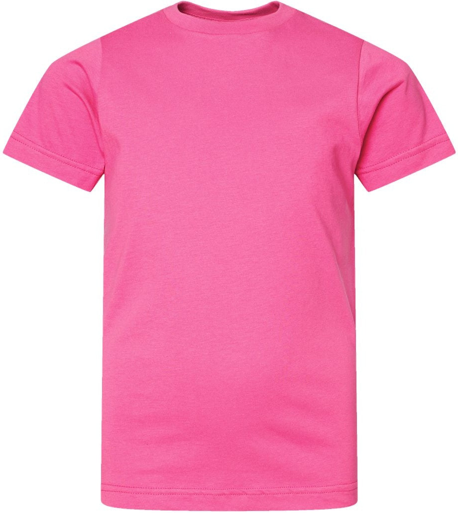 Front View of Raspberry Youth Fine Jersey Tee - 6101