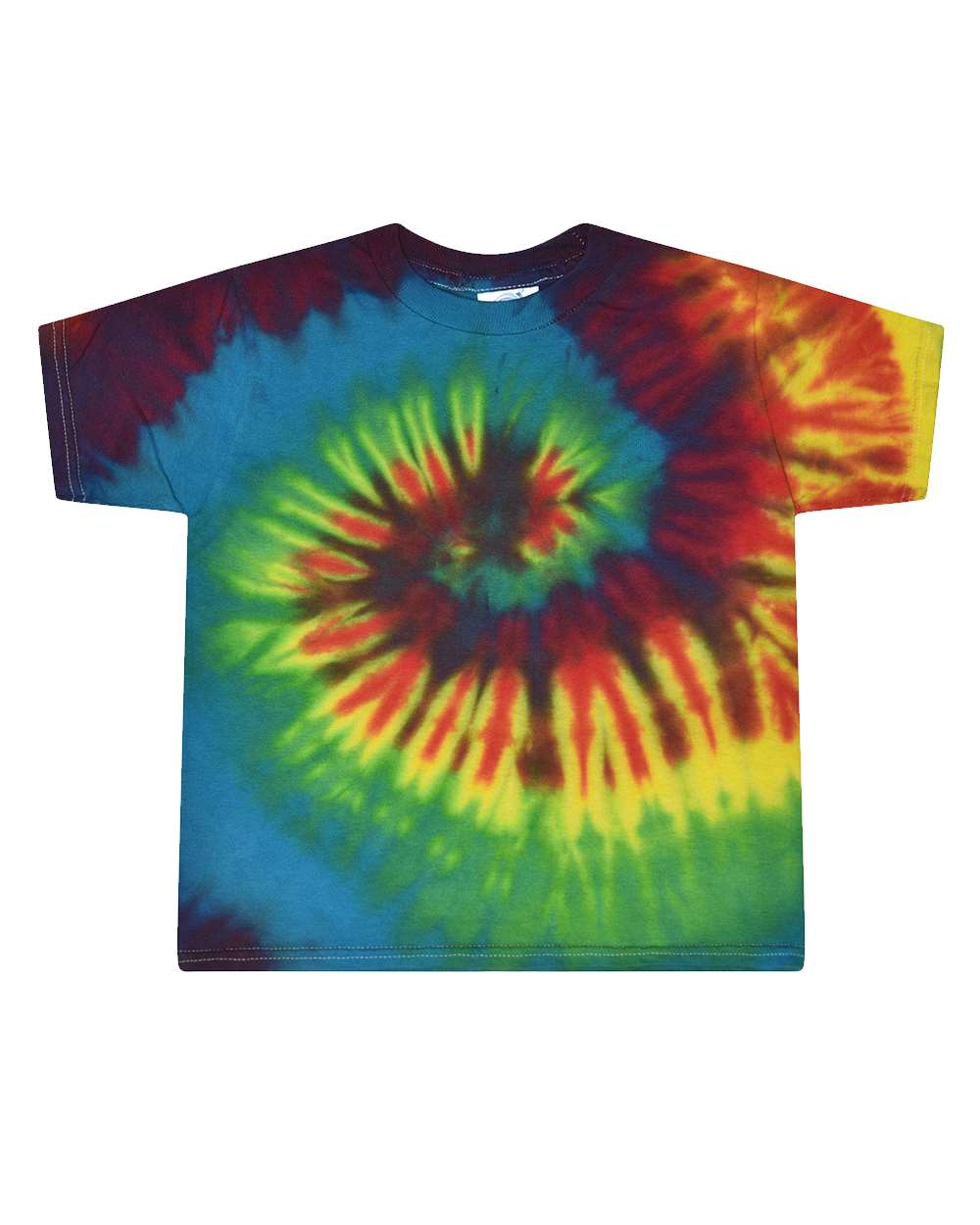 Front View of Reactive Rainbow Toddler Tie-Dyed T-Shirt - 1160
