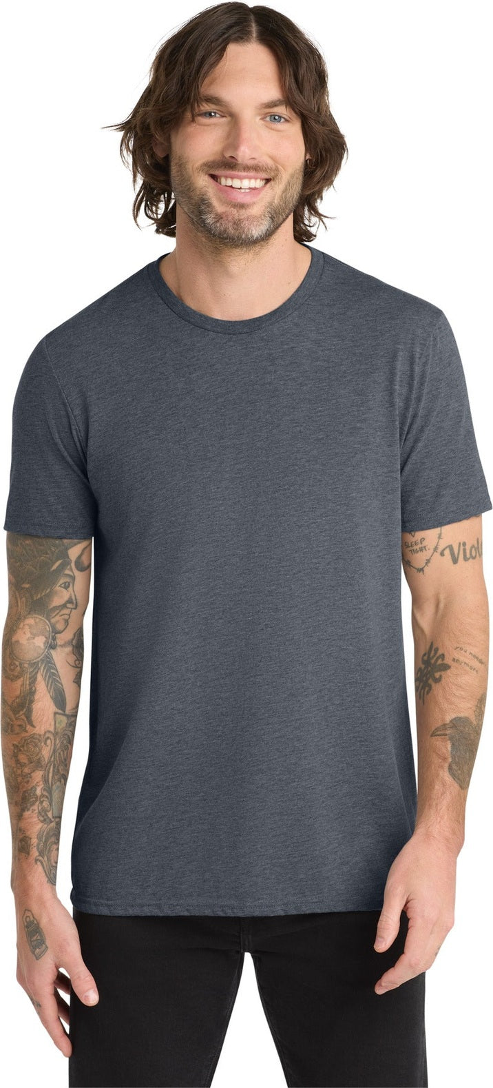 Front View of Rebel Blue Allmade Unisex Tri-Blend Tee AL2004