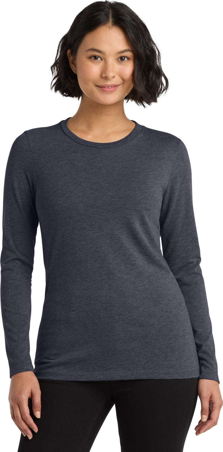 Front View of Rebel Blue Allmade Women's Tri-Blend Long Sleeve Tee AL6008