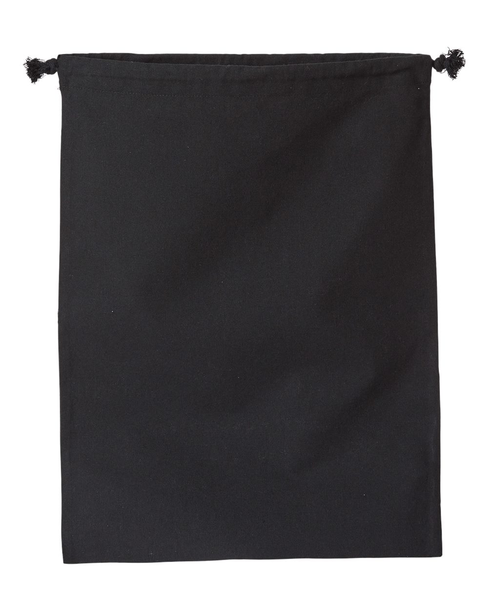 Front View of Recycled Black Double Cinch Recycled Canvas Shoe and Accessory Bag - OAD119R