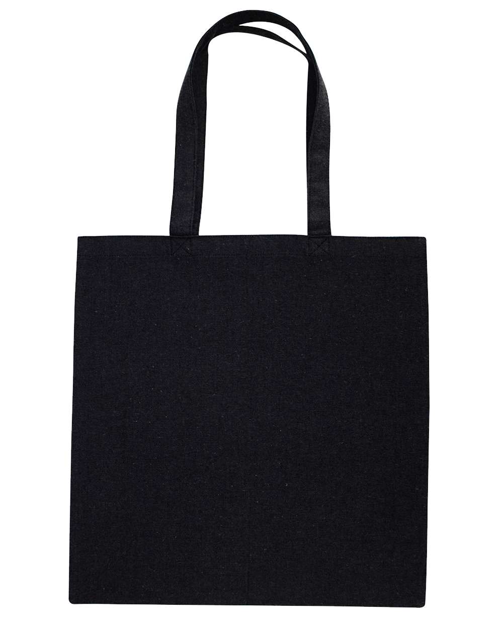 Front View of Recycled Black Midweight Recycled Tote Bag - OAD113R
