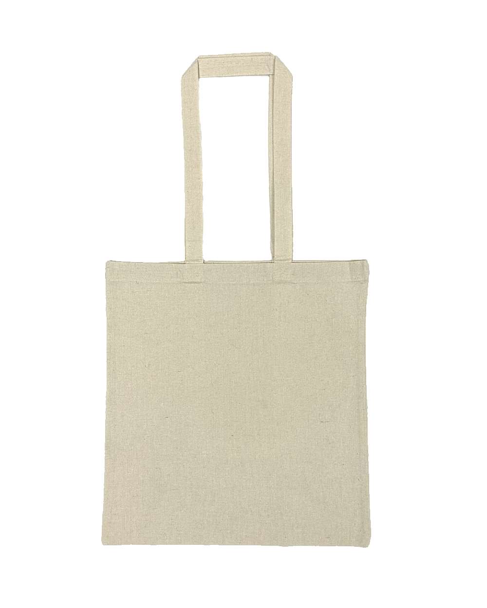 Front View of Recycled Natural Lightweight Recycled Canvas Tote Bag with Extended Handle - 8505R