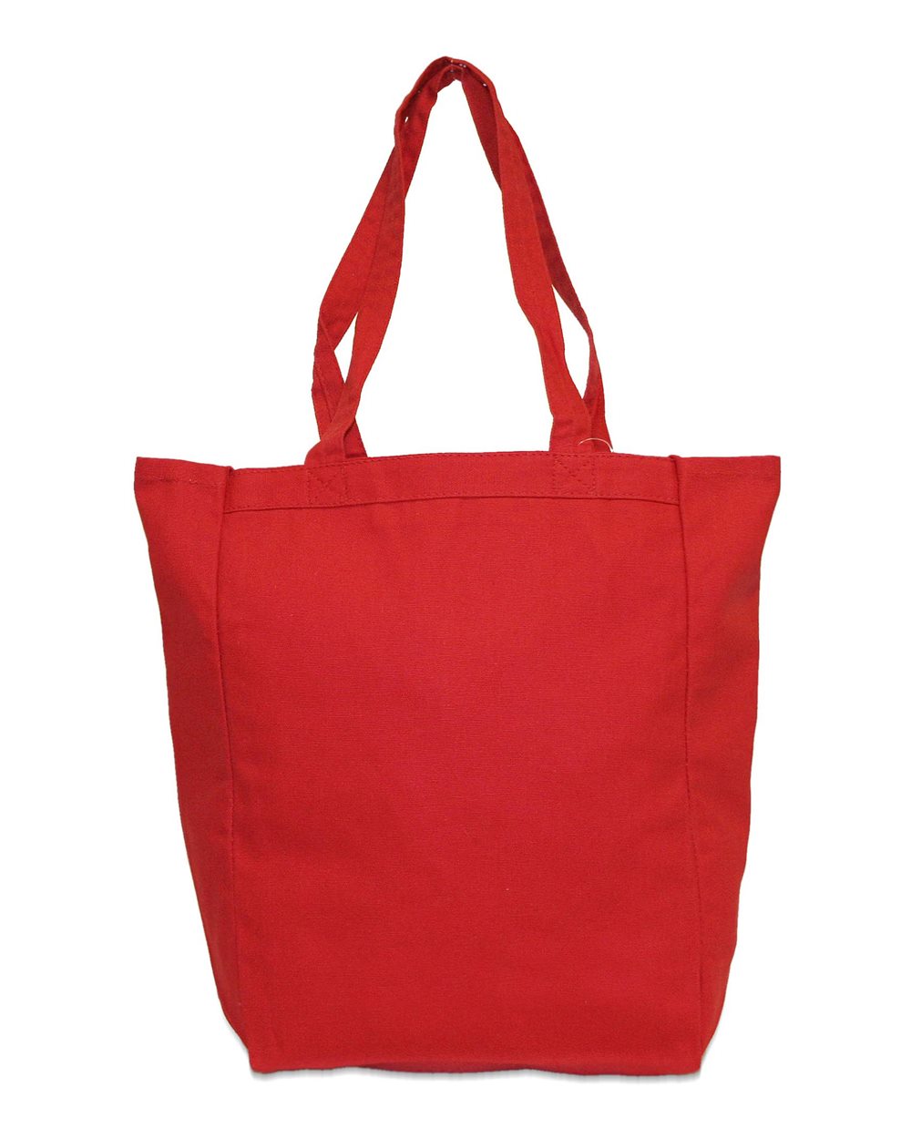 Front View of Red Allison Cotton Canvas Tote - 9861