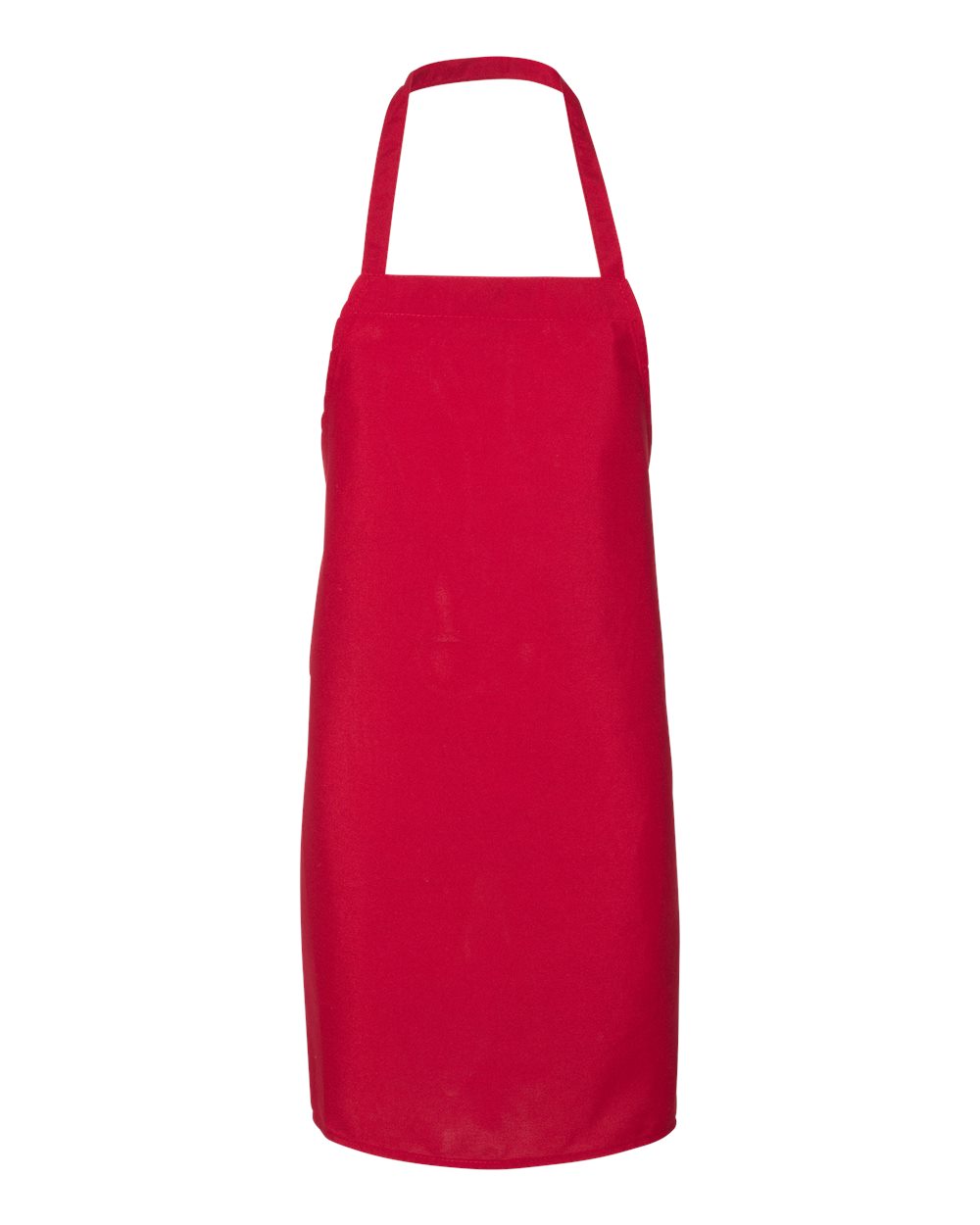 Front View of Red Bib Apron - Q4010