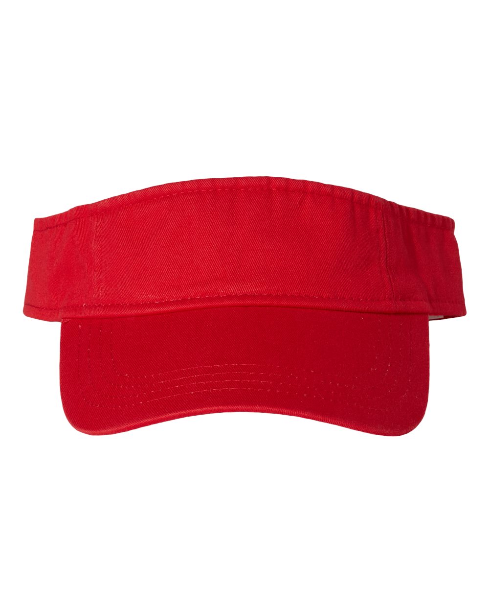 Front View of Red Bio-Washed Visor - VC500