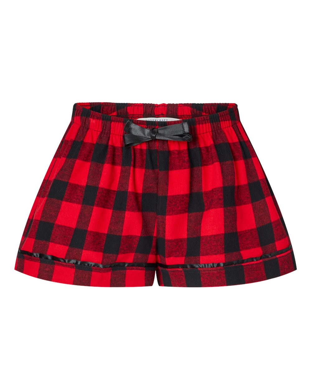 Front View of Red/ Black Buffalo Women's Flannel Shorts - BW6501