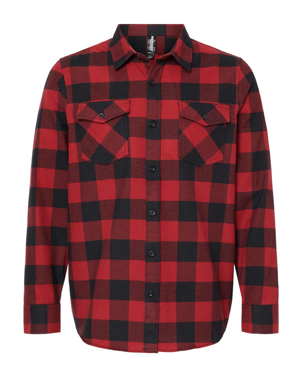 Front View of Red/ Black Flannel Shirt - EXP50F
