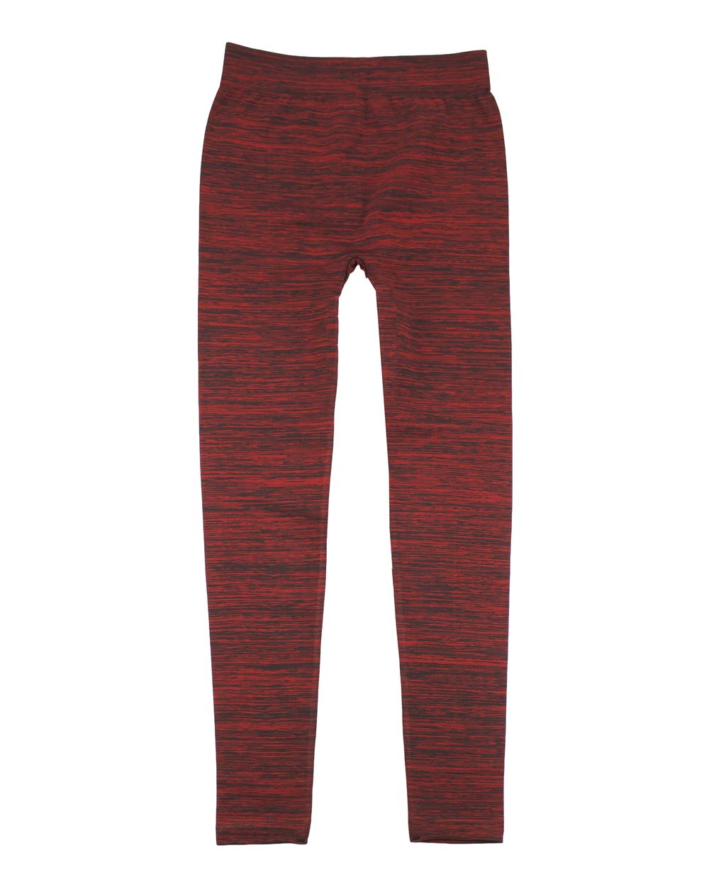 Front View of Red/ Black Girls Alpine Fleece Leggings - YK08