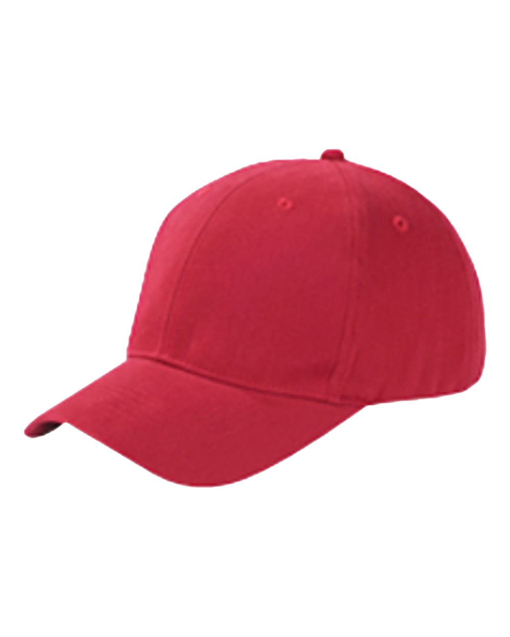 Front View of Red Brushed Twill Cap - BX002