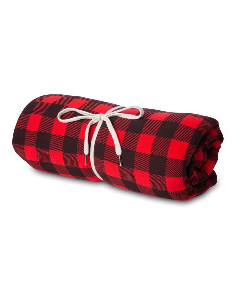 Front View of Red Buffalo Plaid Special Blend Blanket - INDBKTSB