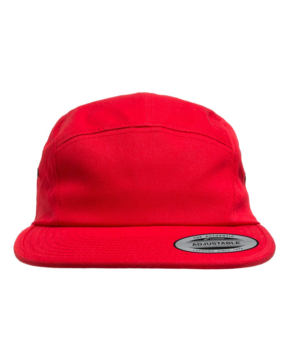 Front View of Red Classic Jockey Flat Bill Cap - 7005