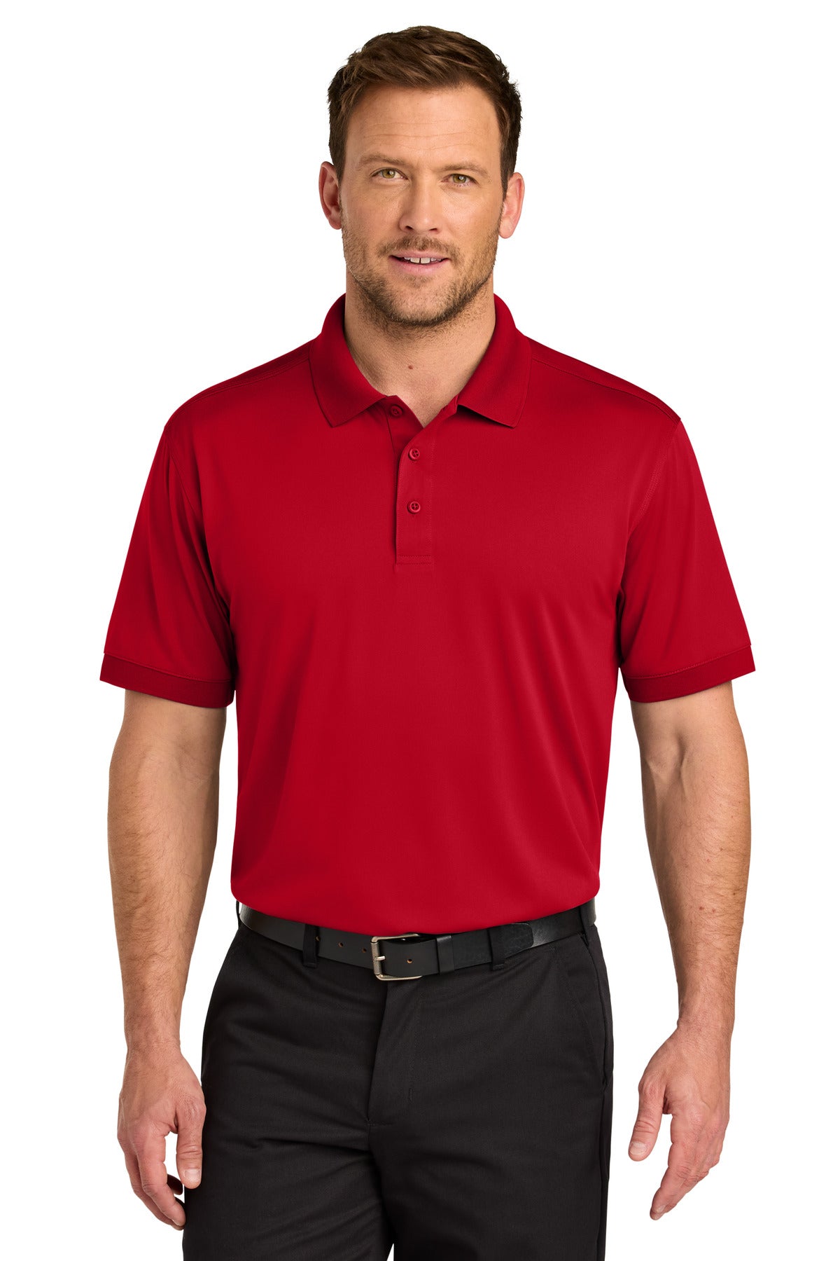 Front View of Red CornerStone Workwear Pro Polo CS450