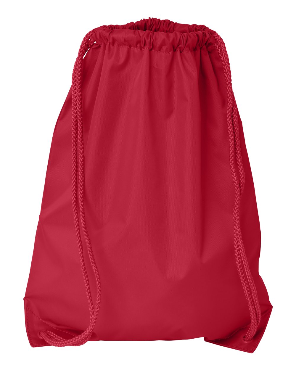 Front View of Red Drawstring Pack with DUROcord - 8881