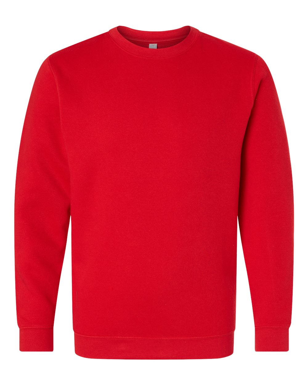 Front View of Red Elevated Fleece Crewneck Sweatshirt - 6925