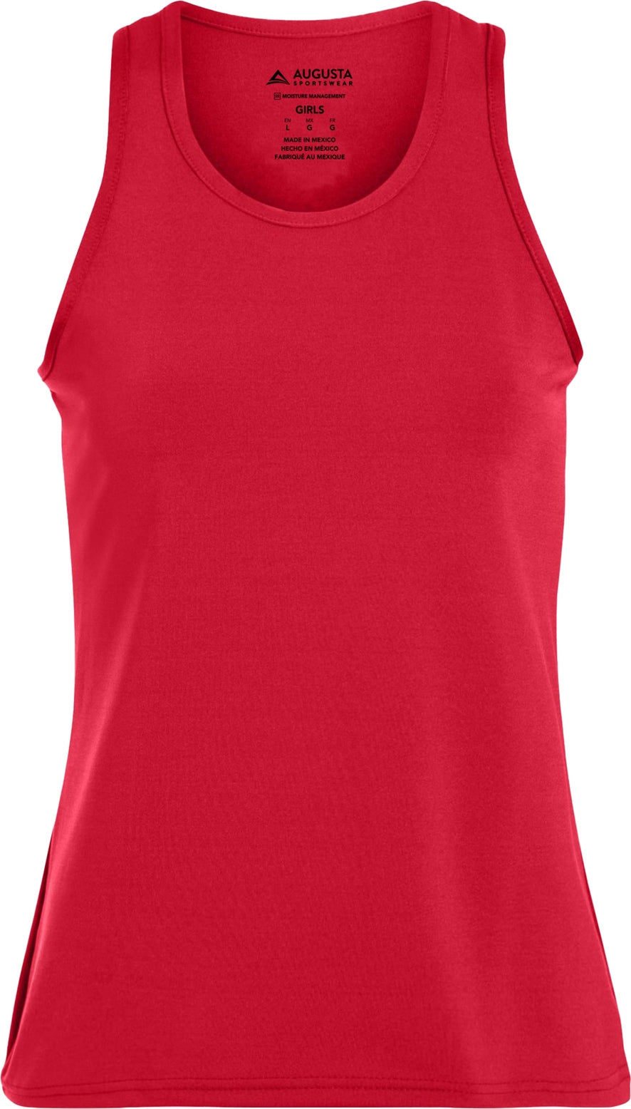 Front View of RED GLS P/S SOLID RACERBACK TANK