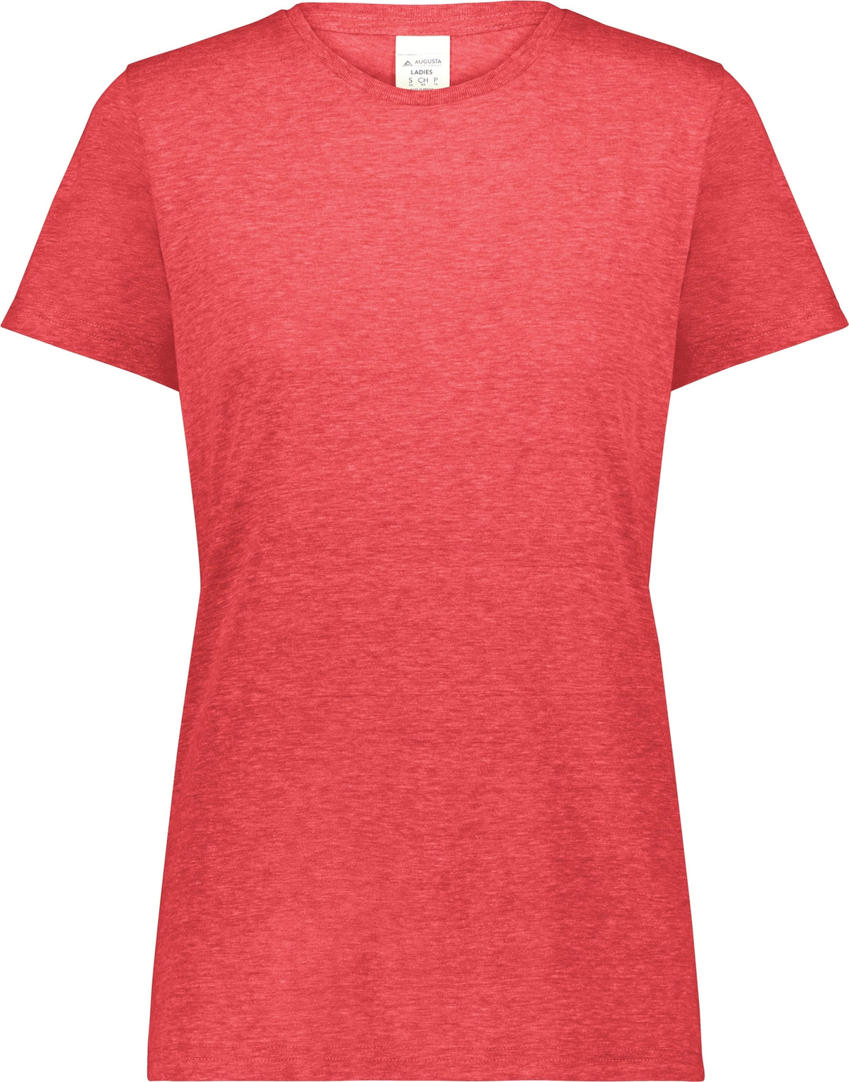 Front View of RED HEATHER LDS ALL-DAY C/B TRI BLND TEE