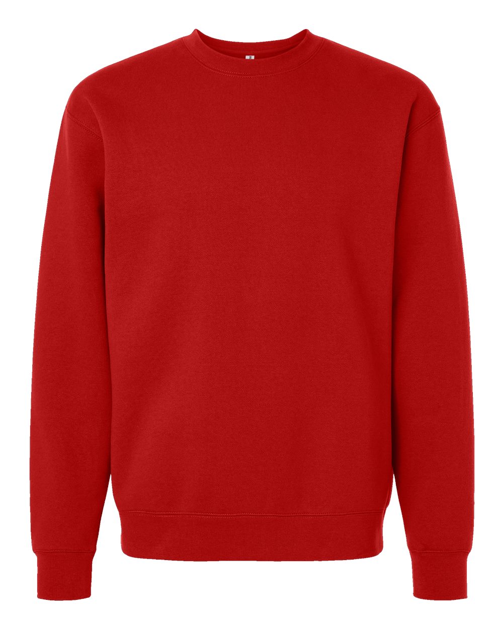 Front View of Red Heavyweight Crewneck Sweatshirt - IND3000