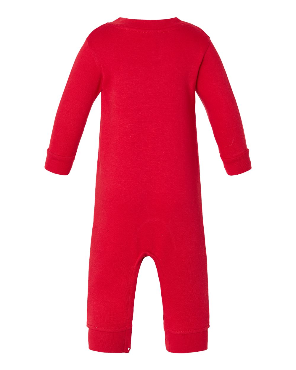 Front View of Red Infant Fleece One-Piece - 4447